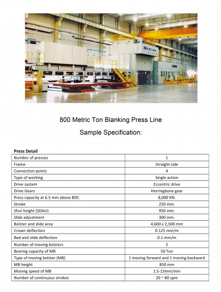 Standard Specification Samples - JIER North America, Inc - 800metric